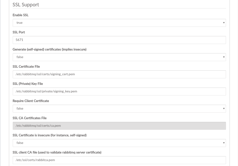 Example RabbitMQ SSL barclamp configuration Example RabbitMQ SSL barclamp configuration