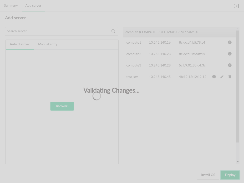 Validate Server Changes Validate Server Changes