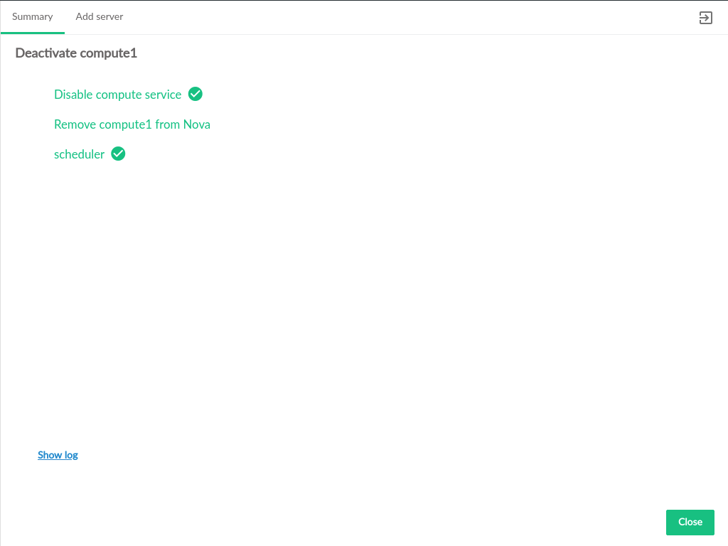 Deactivate Server Progress Deactivate Server Progress