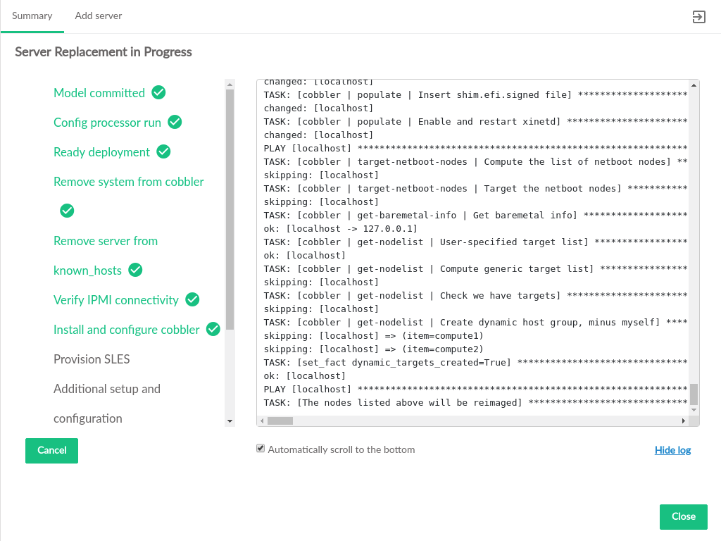 Replace Controller Progress Replace Controller Progress