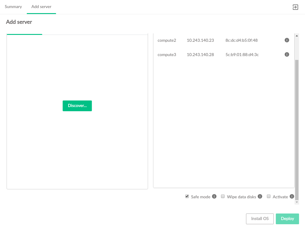 Add Server Settings options Add Server Settings options