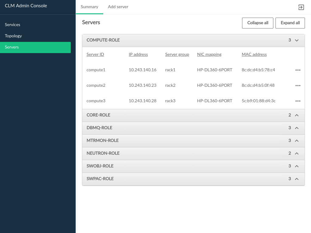 Cloud Lifecycle Manager Admin UI Server Summary Cloud Lifecycle Manager Admin UI Server Summary