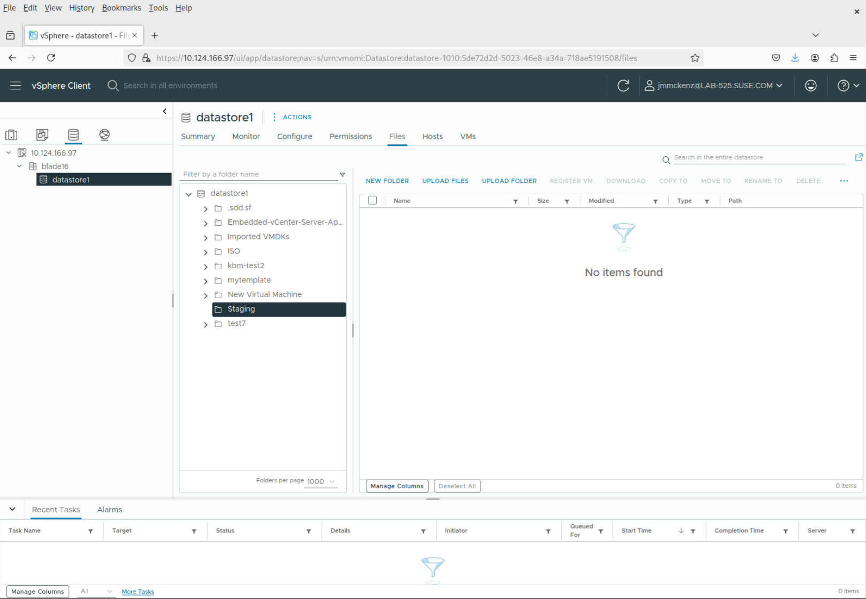 Navigating to the datastore
