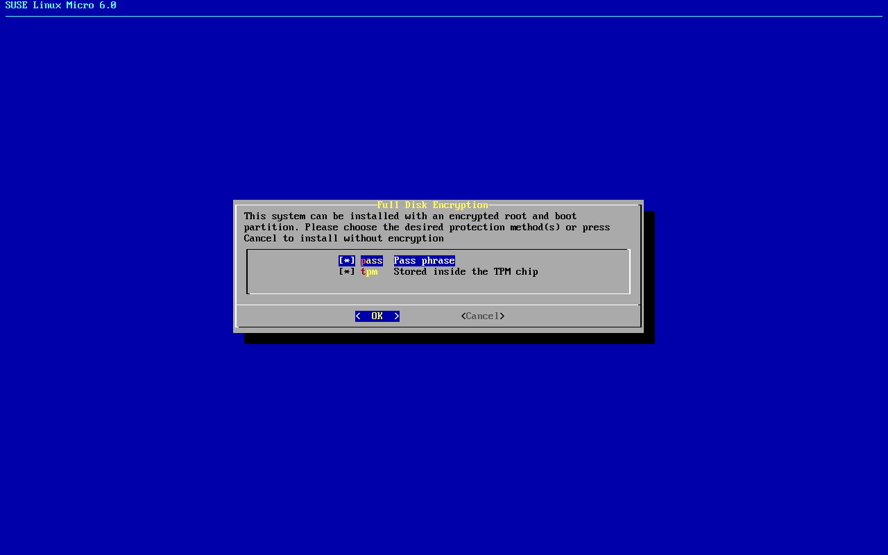 Select method for encryption Select method for encryption