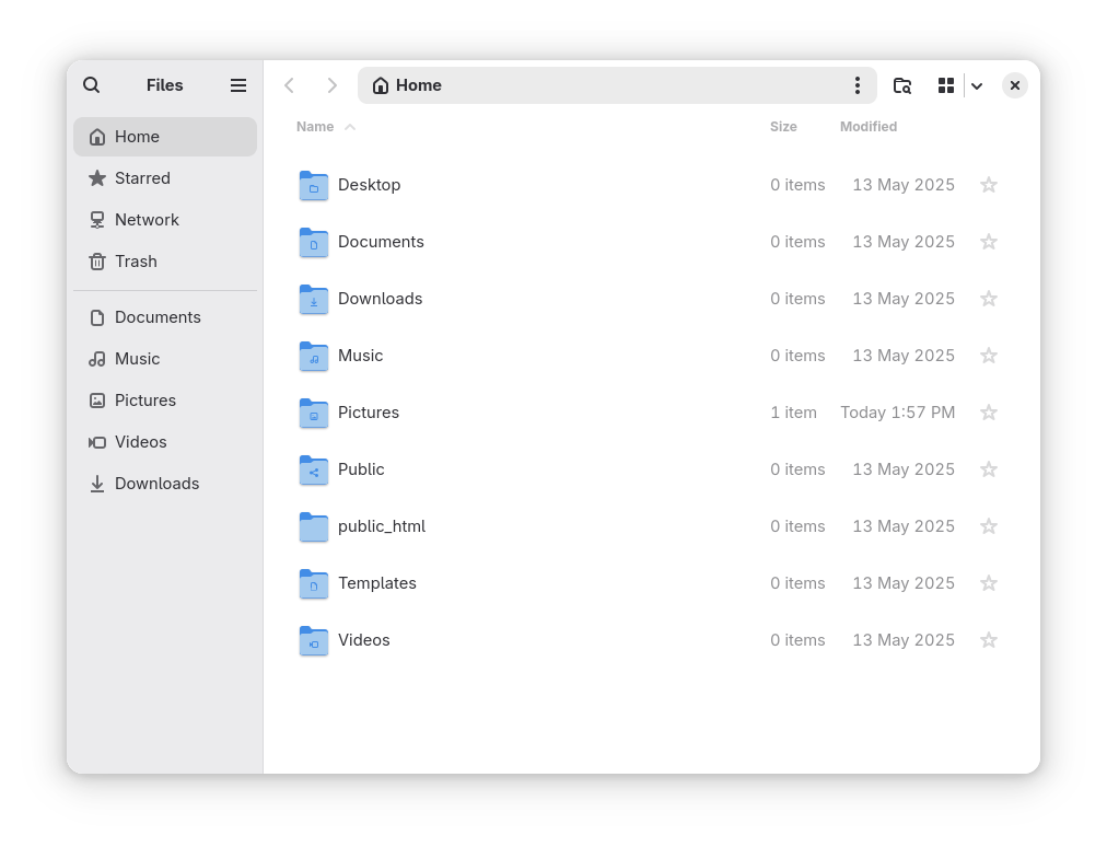 The GNOME Files application interface The GNOME Files application interface