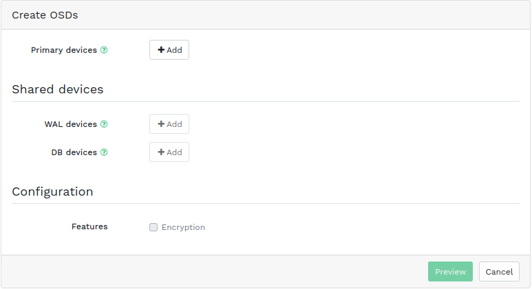 Create OSDs Create OSDs