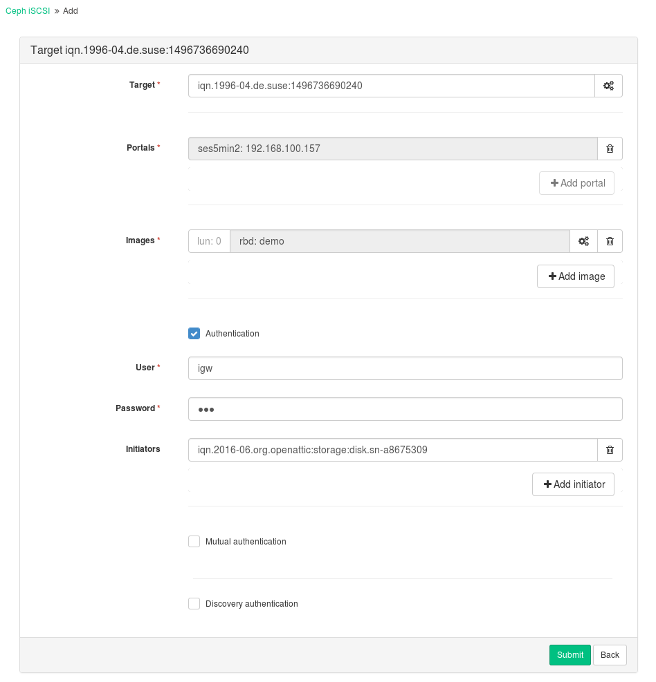 Adding a New iSCSI Gateway