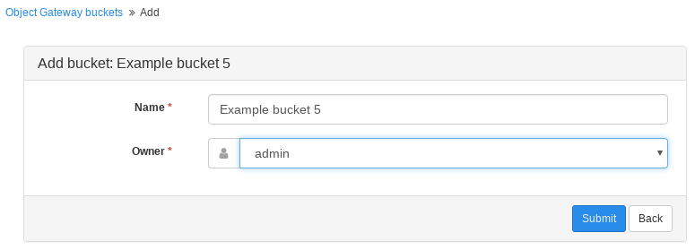 Adding a New Bucket