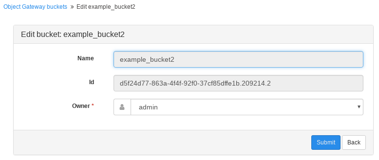 Editing an Object Gateway Bucket