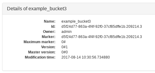 Bucket Details