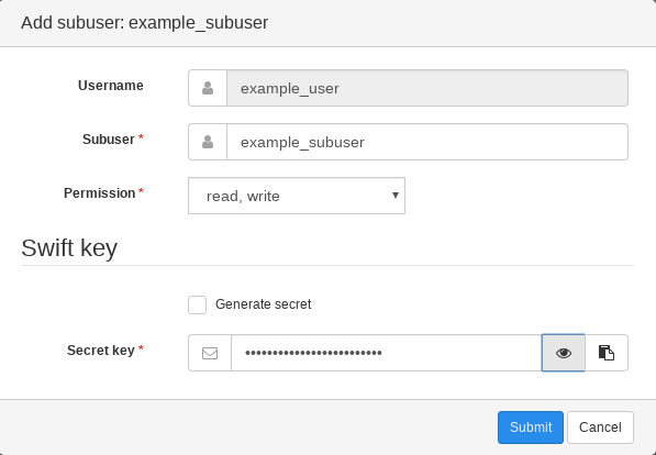 Adding a Subuser