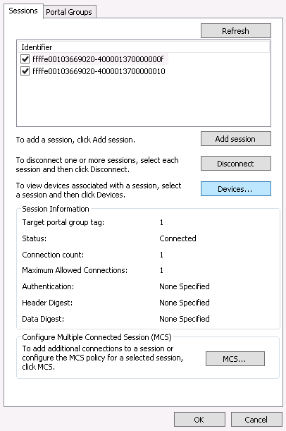 iSCSI Target Properties