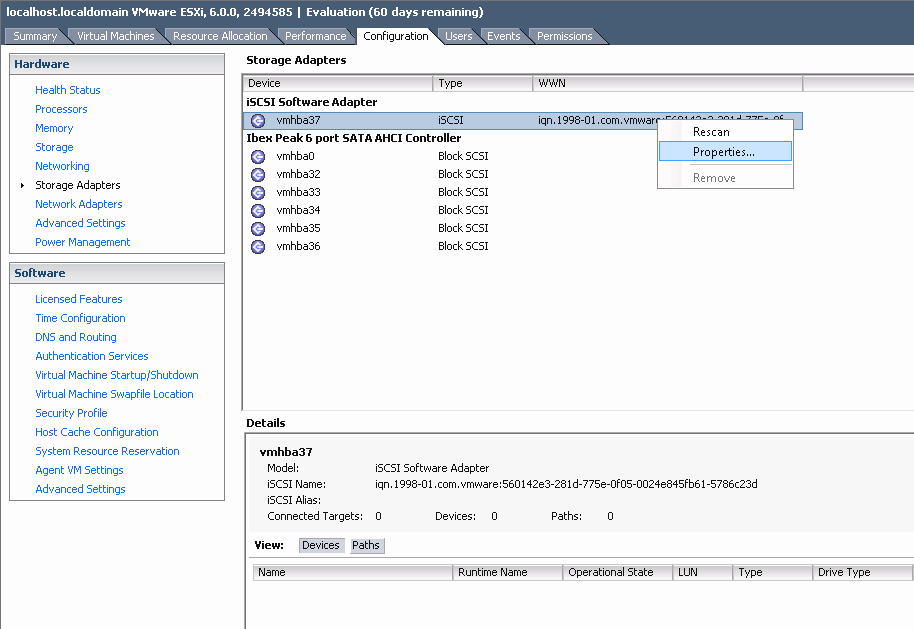 iSCSI Initiator Properties