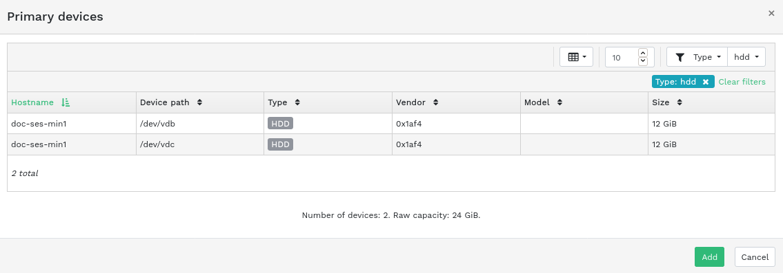 Adding primary devices Adding primary devices