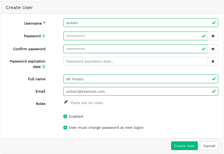 Adding a user Adding a user