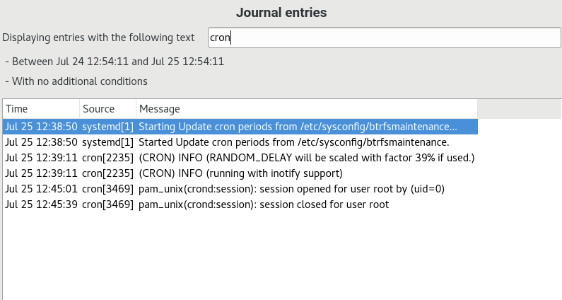 YaST systemd Journal YaST systemd Journal
