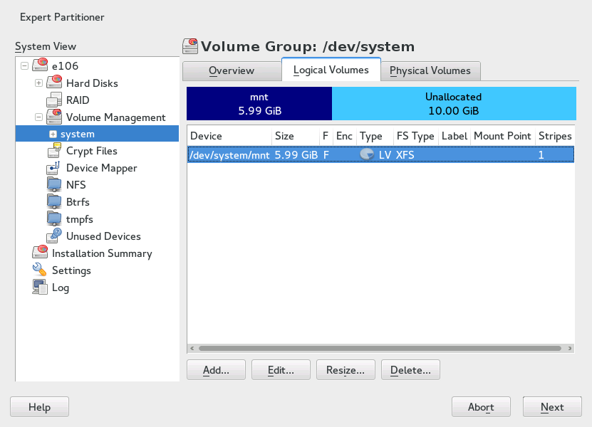 Logical Volume Management Logical Volume Management