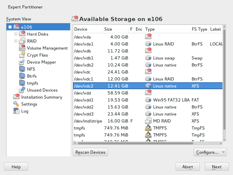 RAID Partitions RAID Partitions