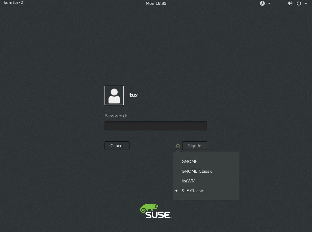 GNOME Login Screen—Session Type GNOME Login Screen—Session Type
