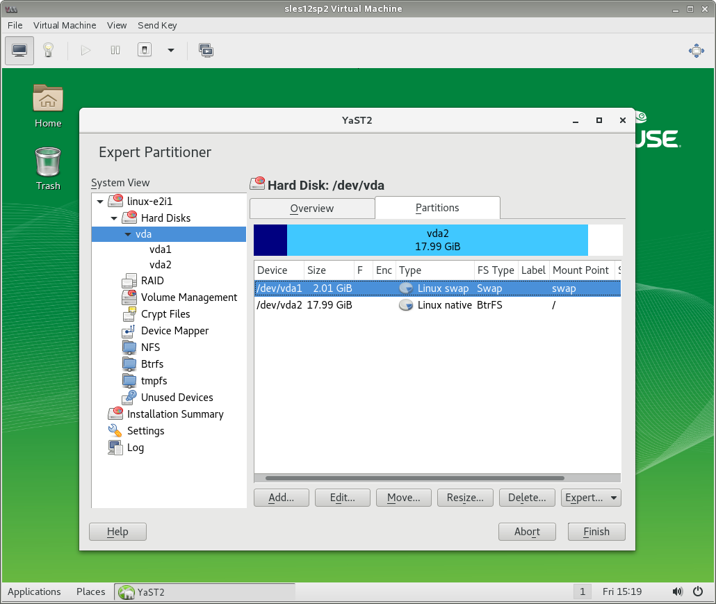 New 2 GB Partition in Guest YaST Partitioner New 2 GB Partition in Guest YaST Partitioner