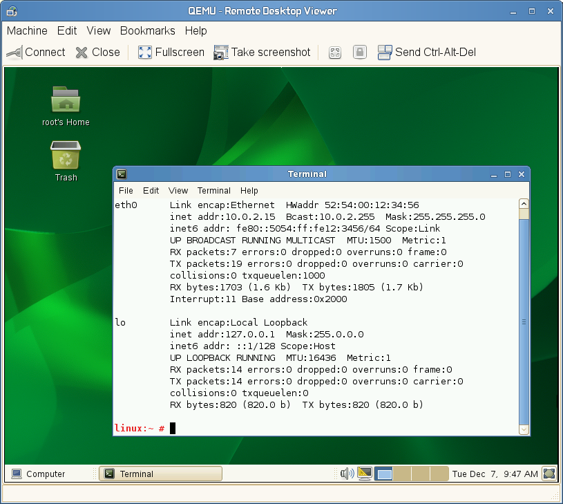 QEMU VNC Session QEMU VNC Session