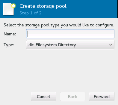Adding a new storage pool Adding a new storage pool