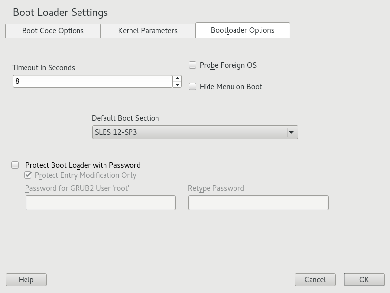 Boot loader Options Boot loader Options