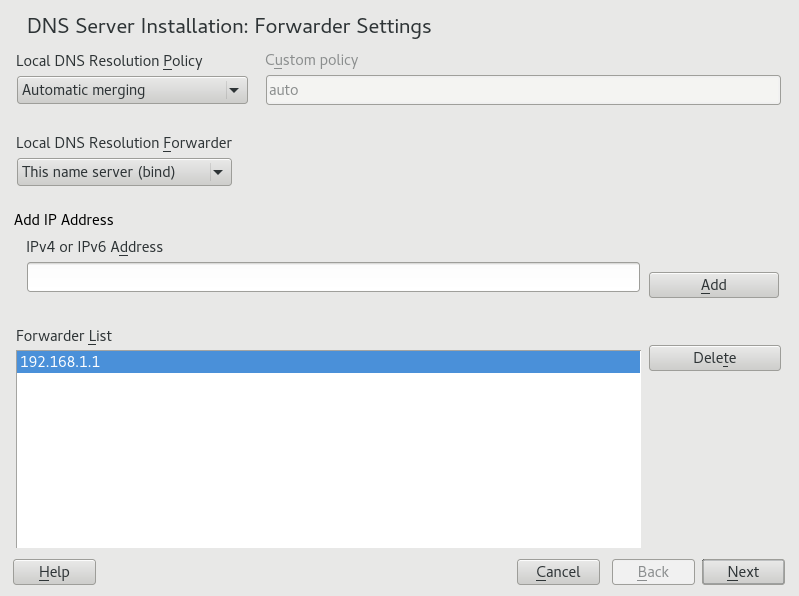 DNS Server Installation: Forwarder Settings DNS Server Installation: Forwarder Settings