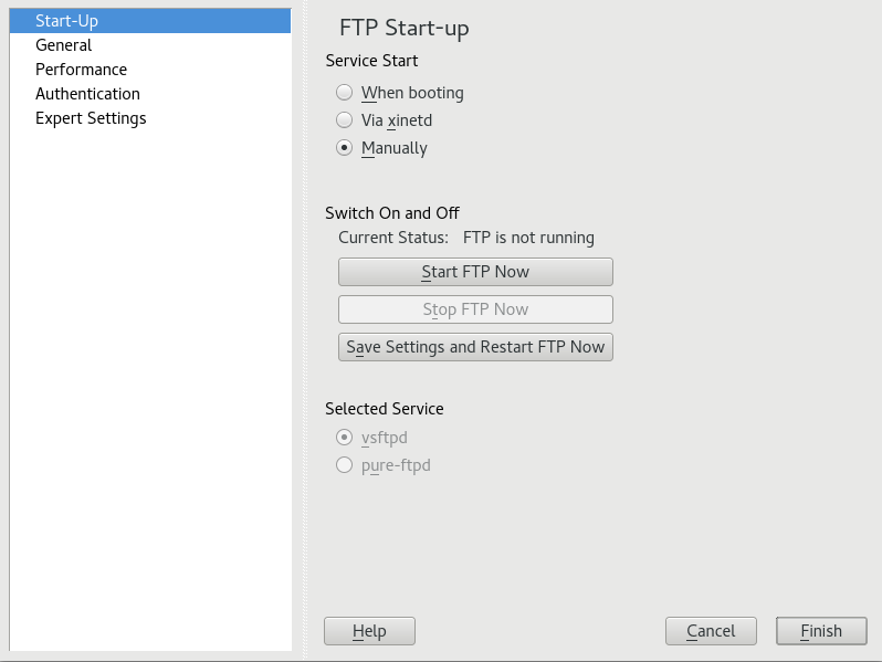 FTP Server Configuration — Start-Up FTP Server Configuration — Start-Up