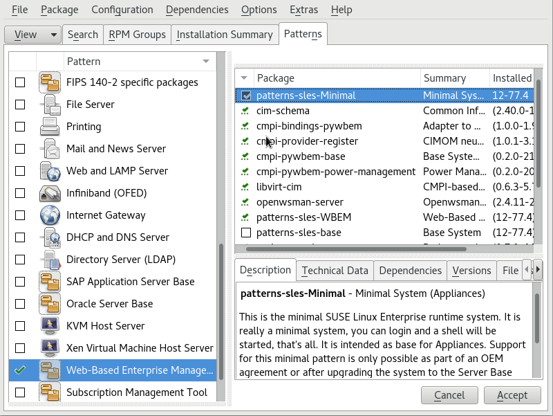 Package Selection for Web-Based Enterprise Management Pattern Package Selection for Web-Based Enterprise Management Pattern