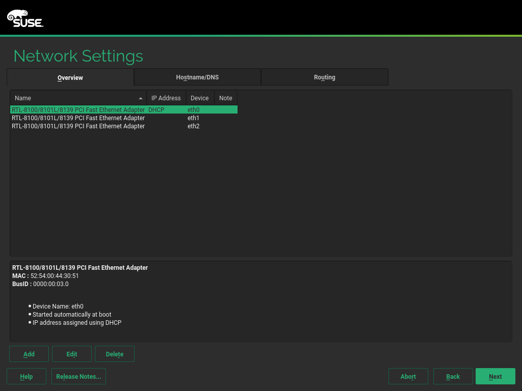 Network Settings Network Settings