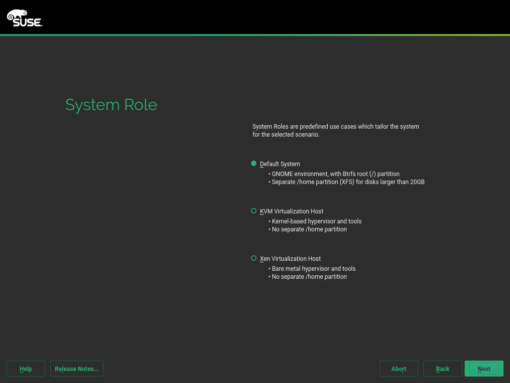 System Role Selection System Role Selection