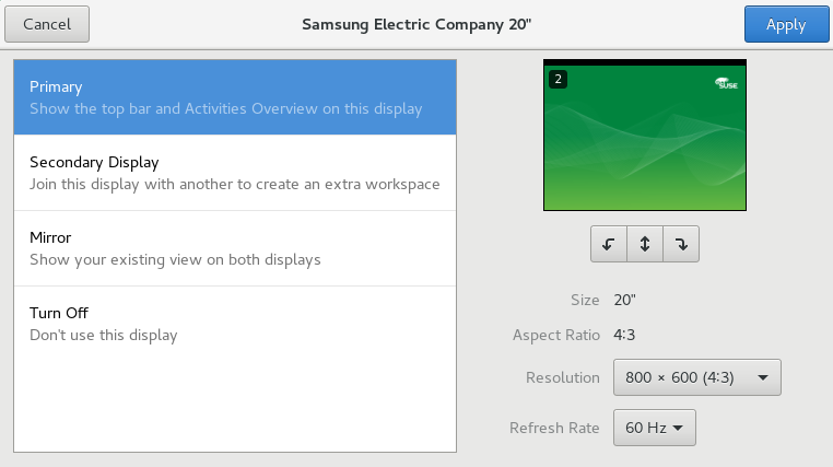 Monitor Resolution Settings Dialog Monitor Resolution Settings Dialog