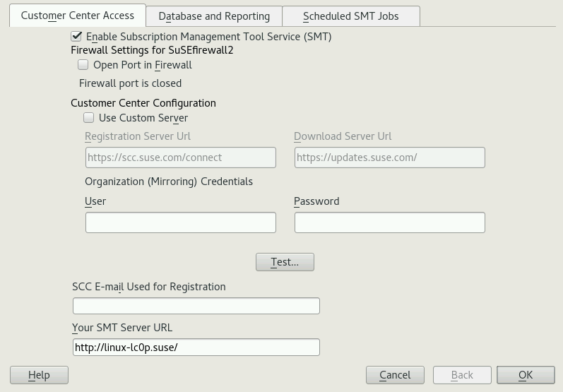 Setting the Update Server Credentials with YaST Setting the Update Server Credentials with YaST