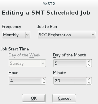 Setting Scheduled Job with YaST Setting Scheduled Job with YaST