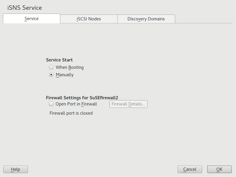 iSNS Service configuration iSNS Service configuration
