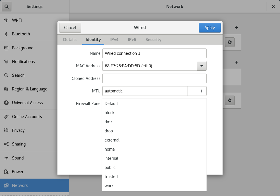 firewalld Zones in NetworkManager firewalld Zones in NetworkManager