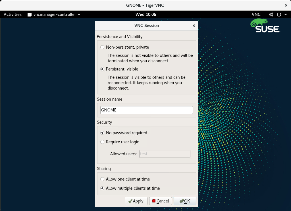 VNC Session Settings VNC Session Settings