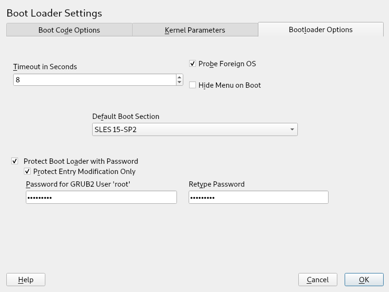 Boot Loader Options Boot Loader Options