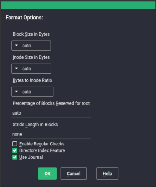 Inode format options Inode format options