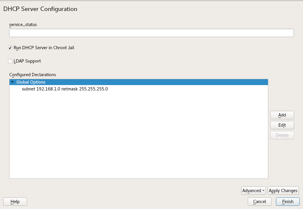 DHCP server: chroot jail and declarations DHCP server: chroot jail and declarations