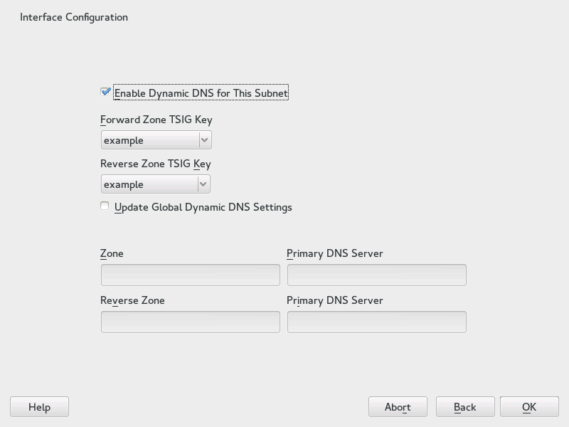 DHCP server: interface configuration for dynamic DNS DHCP server: interface configuration for dynamic DNS