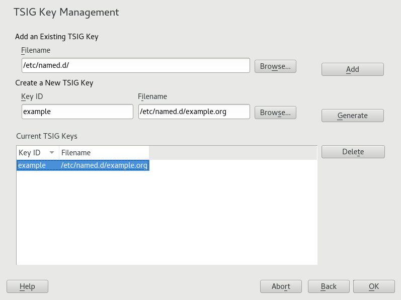 DHCP server: TSIG configuration DHCP server: TSIG configuration