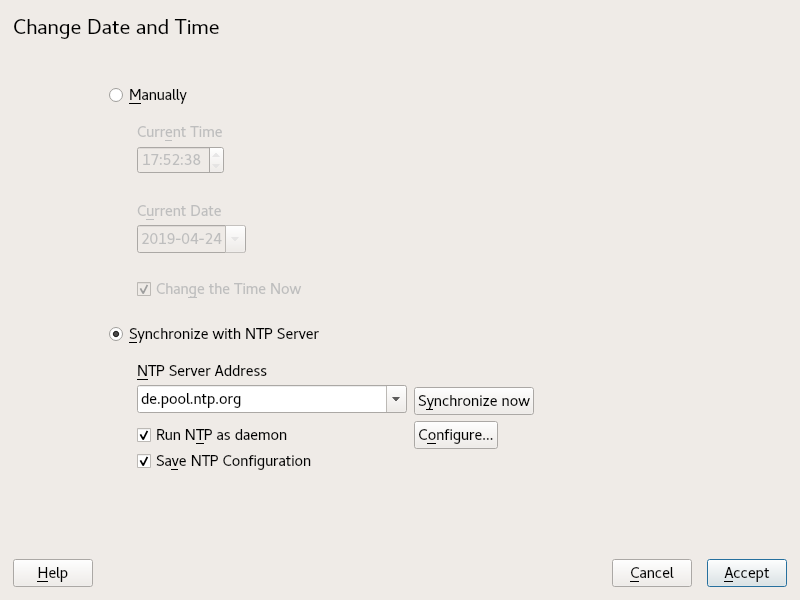 Time settings with NTP server Time settings with NTP server
