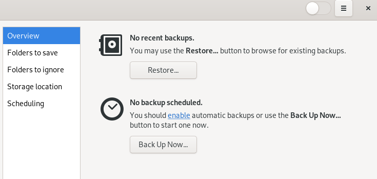Backup application Backup application