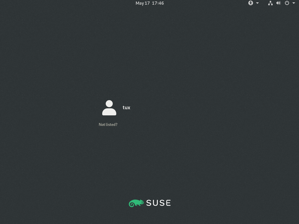 Default GNOME login screen Default GNOME login screen