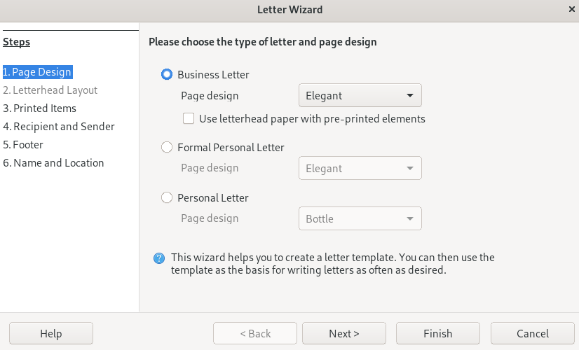 A LibreOffice wizard A LibreOffice wizard