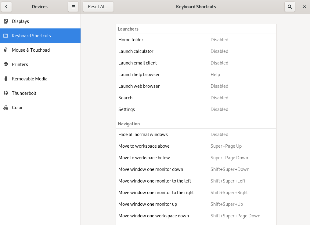 Keyboard shortcut dialog Keyboard shortcut dialog