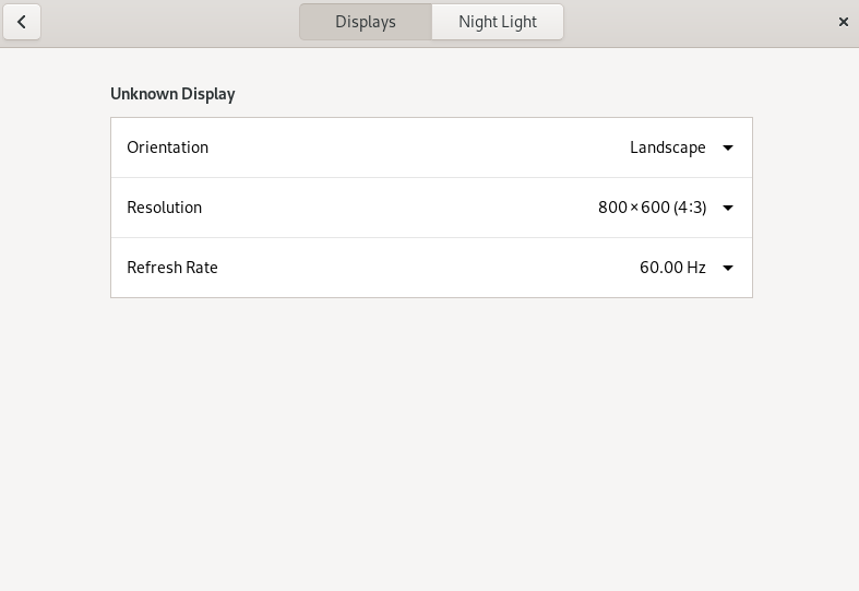 Single monitor settings dialog Single monitor settings dialog