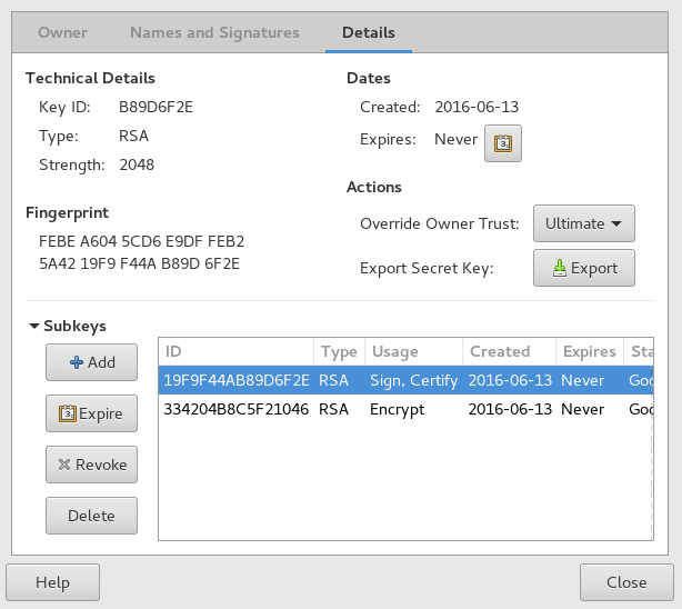 Subkeys Subkeys